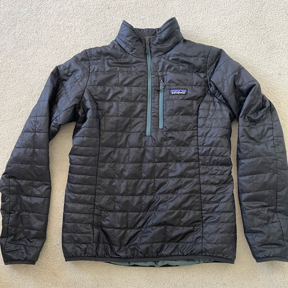 Patagonia Nano Black Quilted Half-Zip Jacket women S